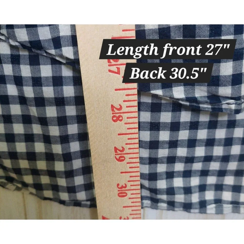 Lane Bryant Womens Blue & White Plaid Button-Up Shirt 24W Long Sleeve Cotton - Picture 7 of 13